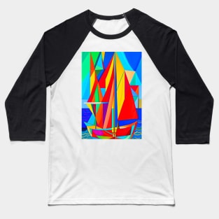 Sail Away: Stunning Sailboat Art Baseball T-Shirt